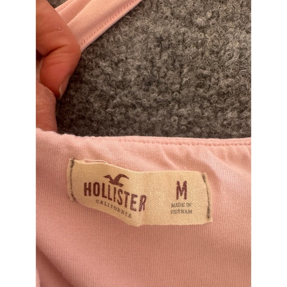 Hollister Pink Fit and Flare Dress Sweetheart Neckline Crisscross Straps SZM - Picture 9 of 11